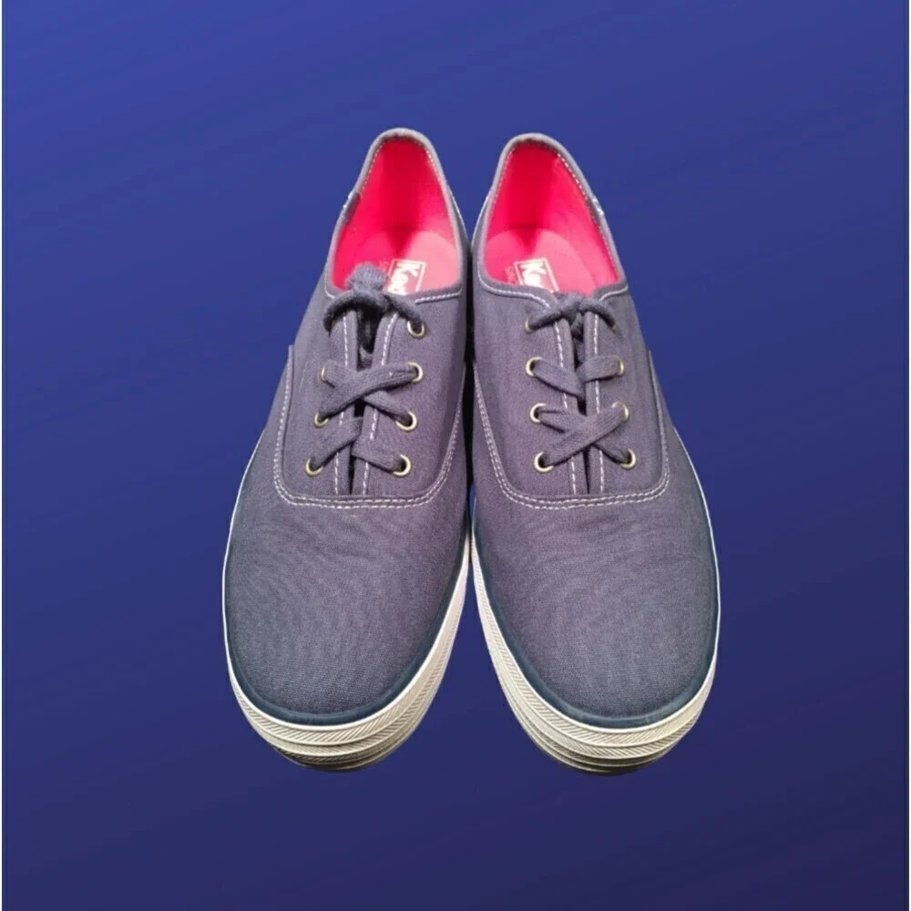 Keds “The Platform” Lace-Up Platform Fashion Sneaker, BLUE, Size 9.5, EUC